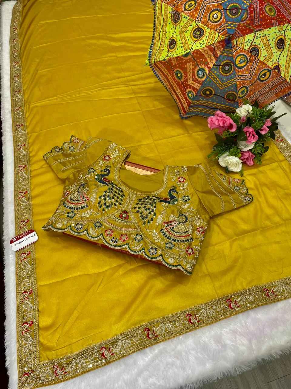 Beautiful festive saree with elegant design