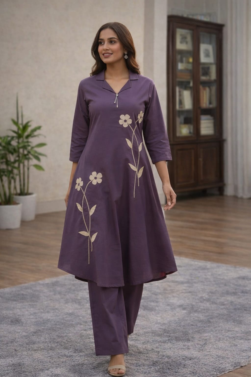 A-line cotton suit