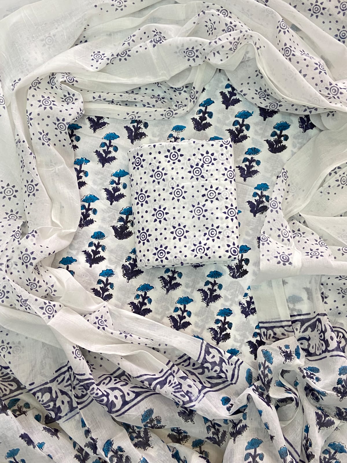 Cambric Cotton Unstitched Suit Length -Soft & Elegant
