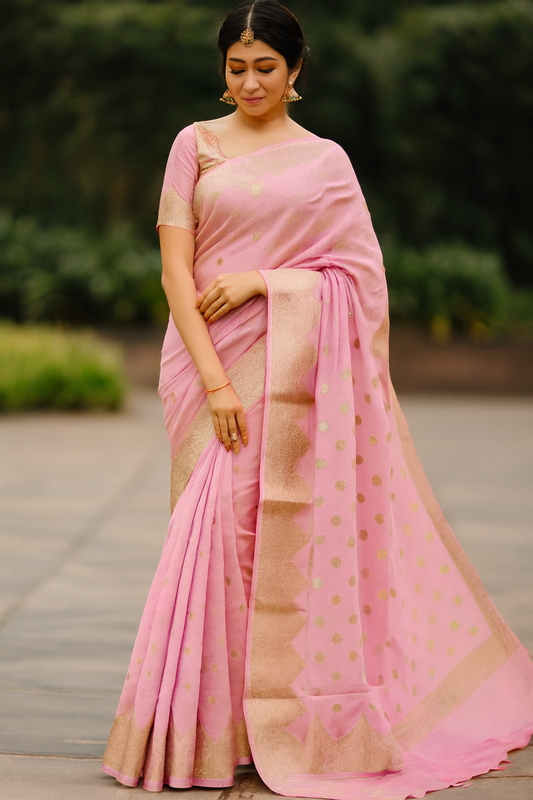 Georgette sculpt booti saree