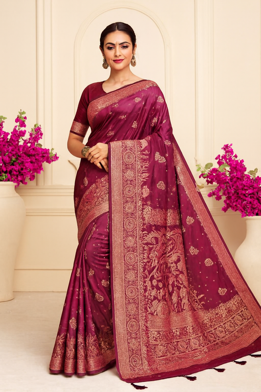 Satin mulberry silk saree