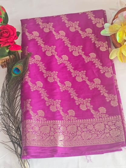 Magenta diagonal saree