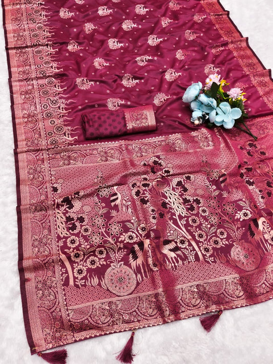 Satin mulberry silk saree