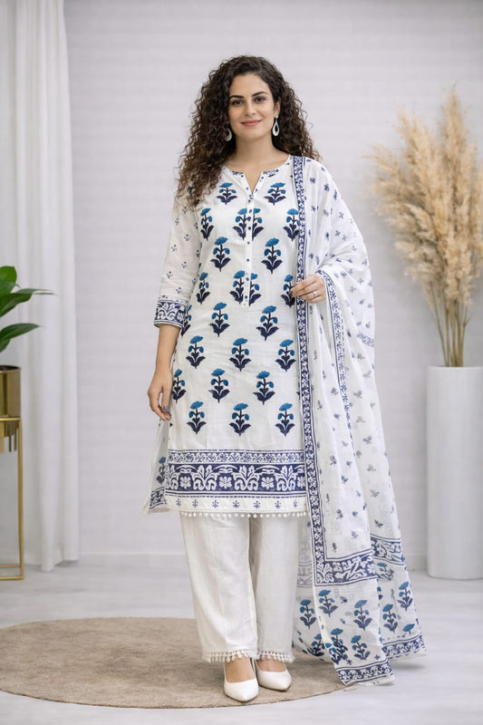 Cambric Cotton Unstitched Suit Length -Soft & Elegant