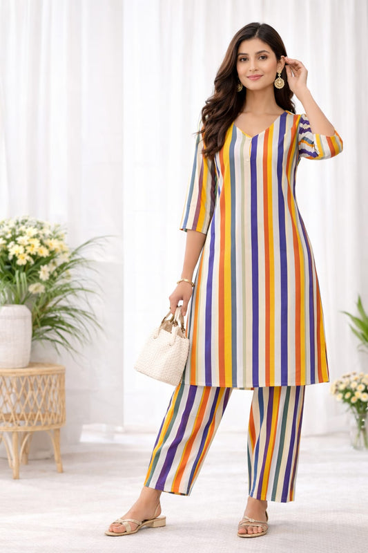 Multicolor cotton suit