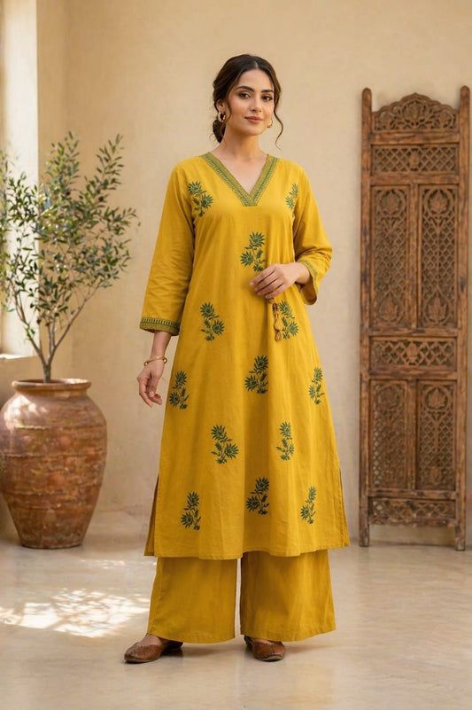yellow cotton set