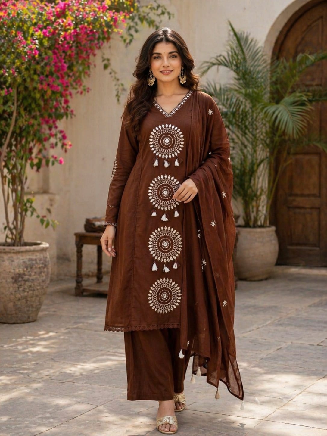 Cocoa colour cotton suit