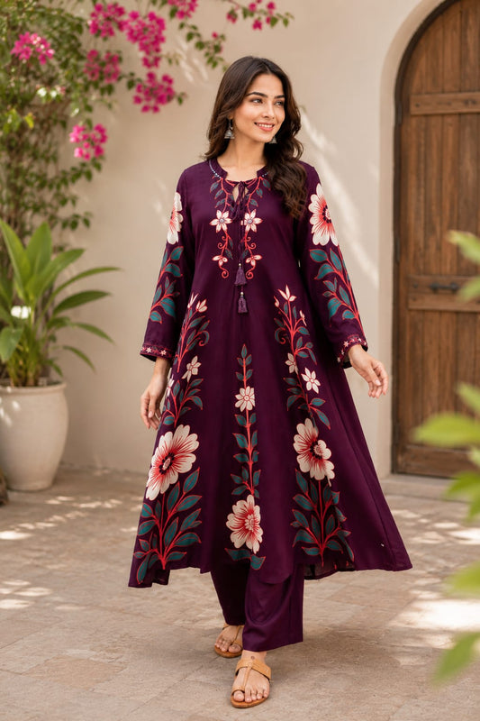 Wine Colour suit