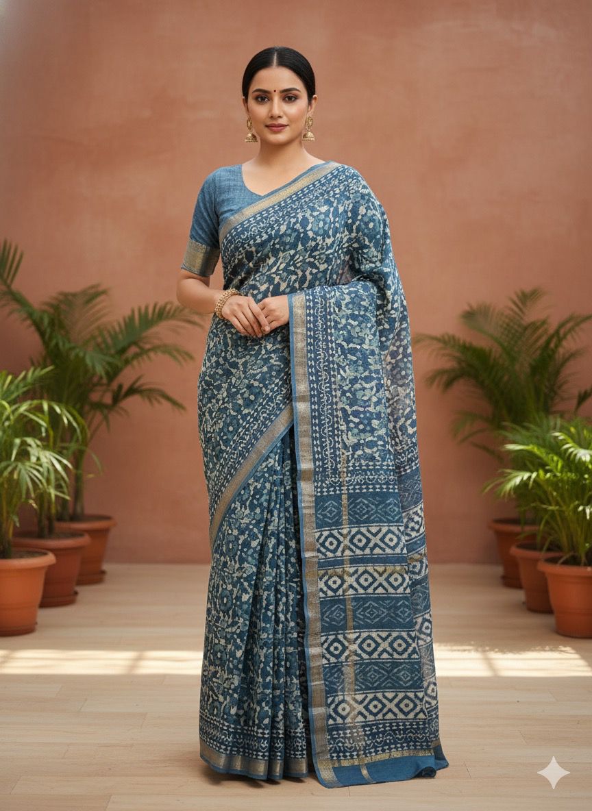Blue saree