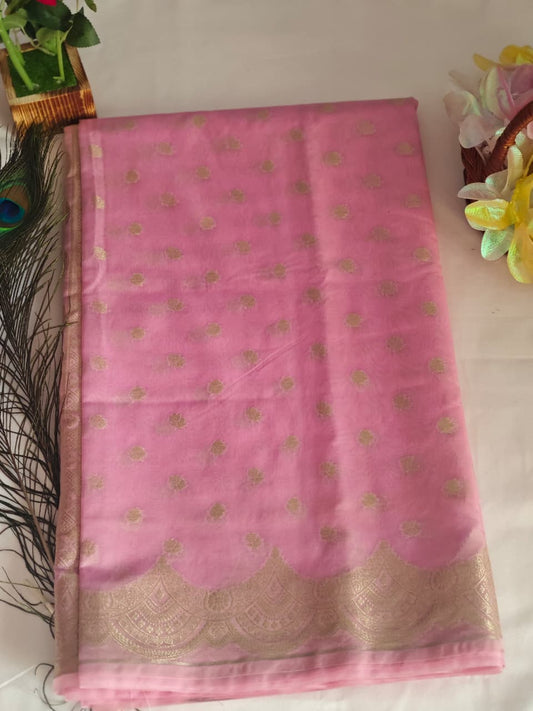 Georgette sculpt booti saree