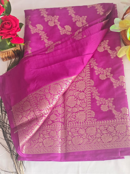 Magenta diagonal saree