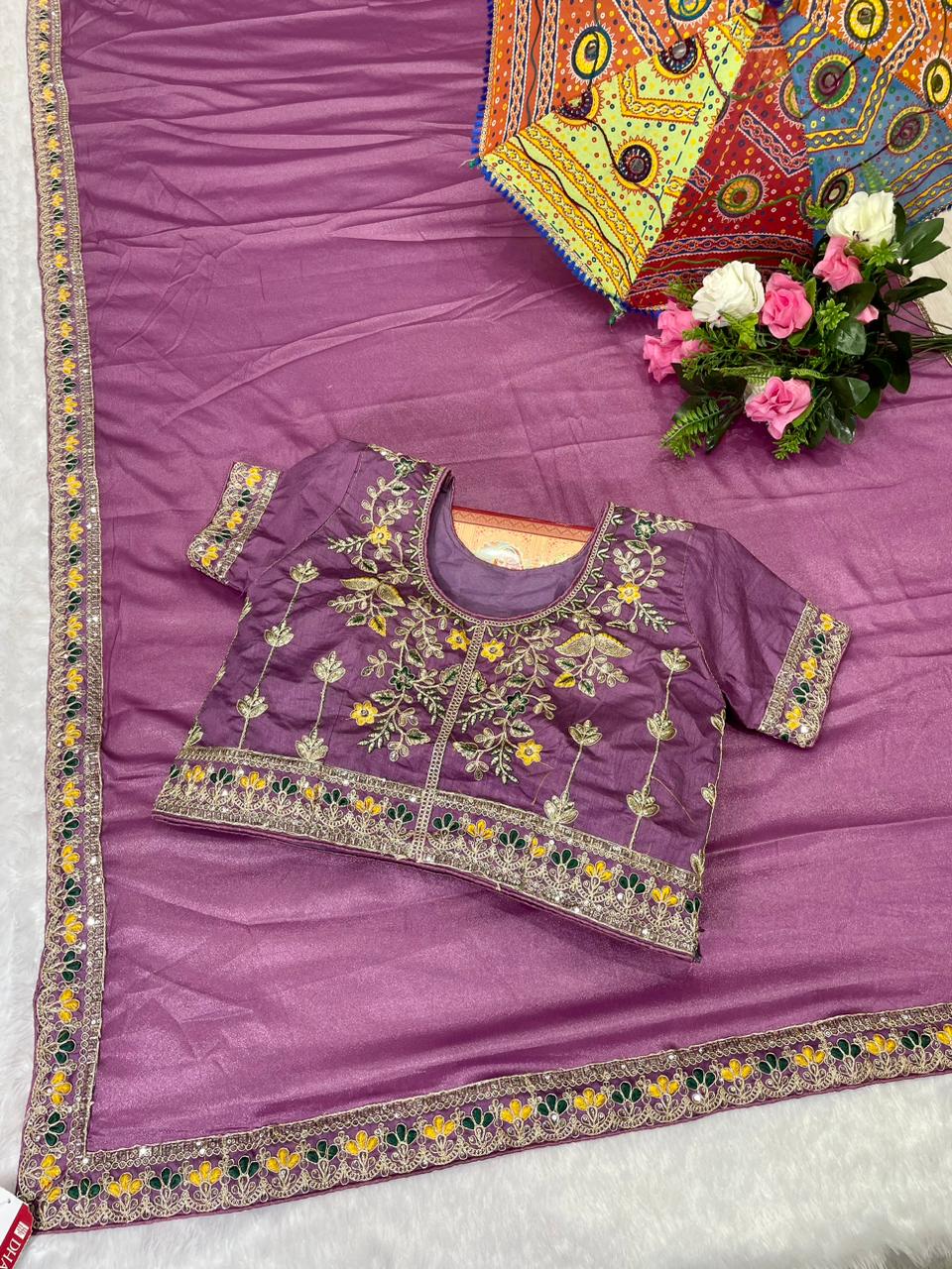Beautiful festive saree with elegant design.