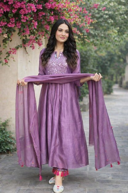 Silk Blend Party Wear Suit