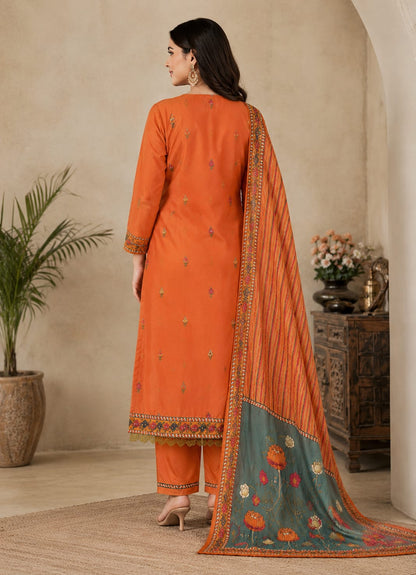 Beautiful orange natural crepe suit
