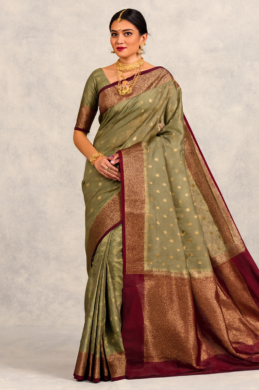 Georgette contrast border saree